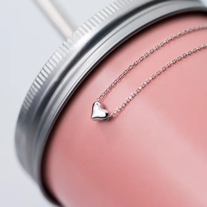Pure Love Sterling Silver Heart Necklace