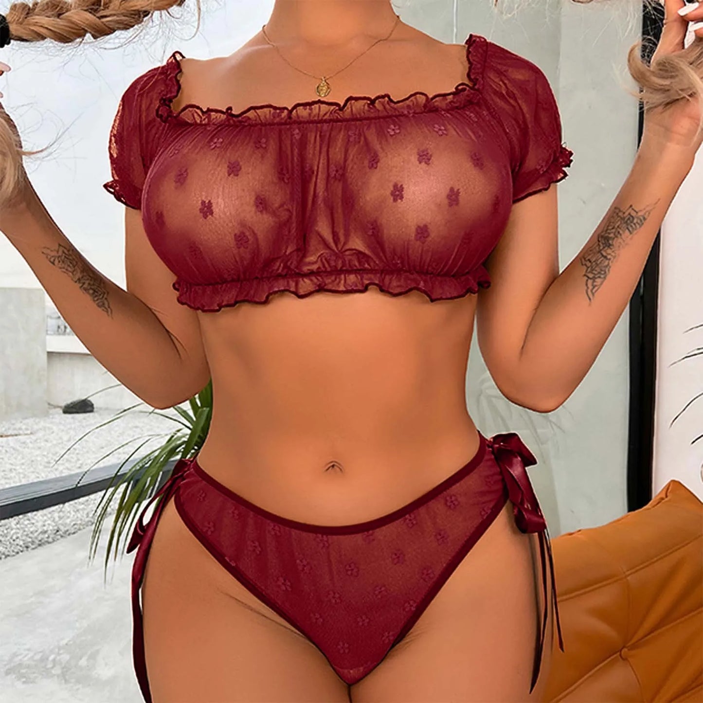 weetBlush Mesh Bralette & Panty Set