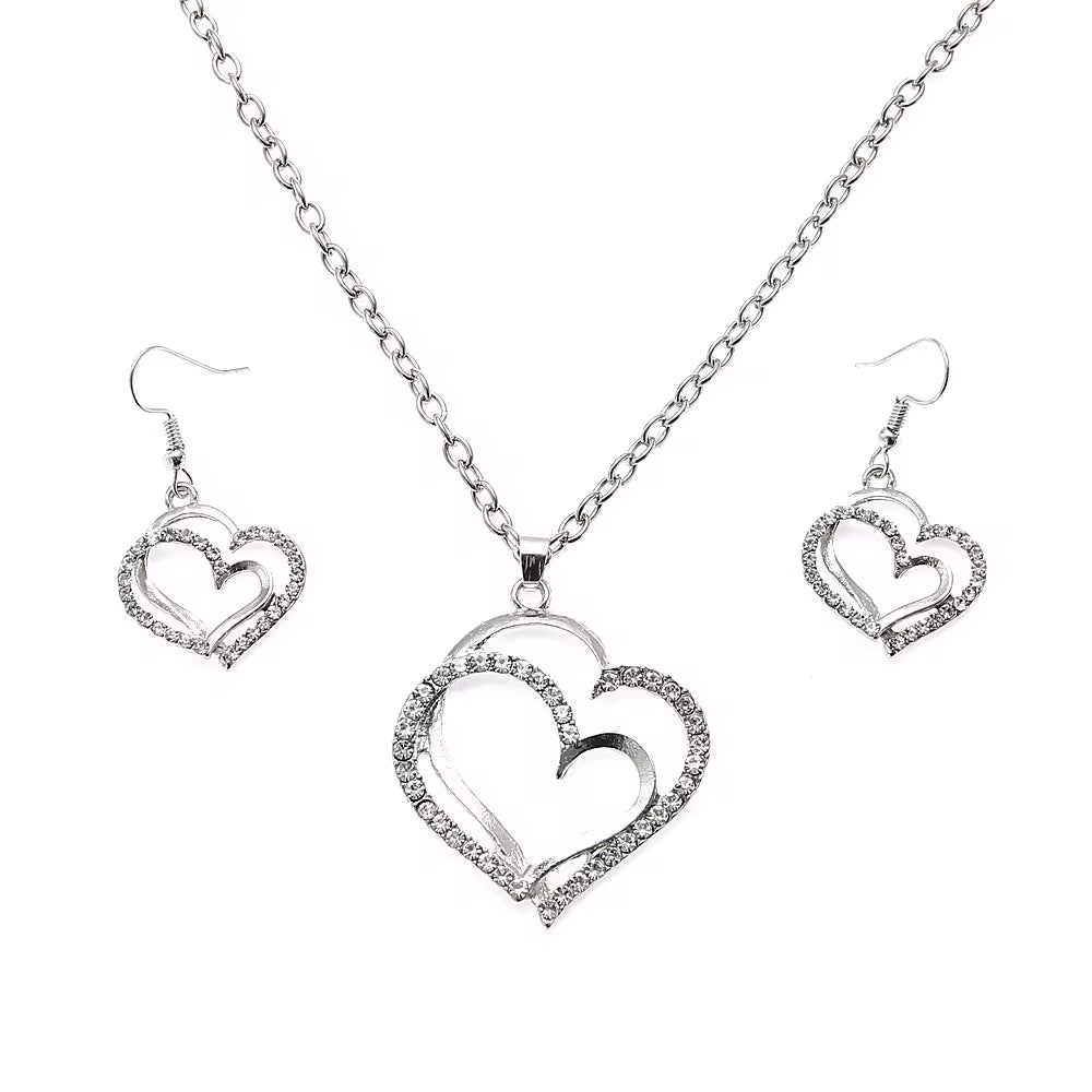 Eternal Love Crystal Heart Jewelry Set